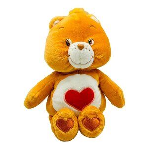 Vintage Care Bears Orange Tender Heart Bear Plush‎ Stuffed Animal Play Along 9"